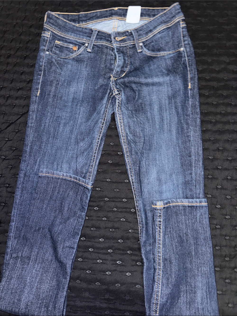 H&M Men's Blue Patchwork Bootcut Jeans